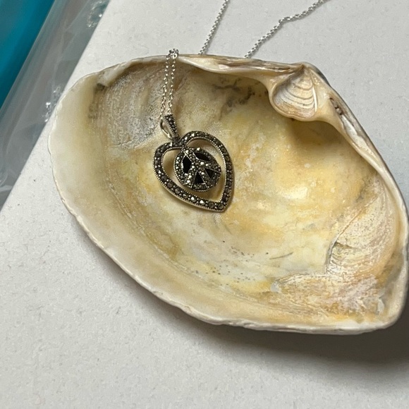 925 Sterling Silver. Marcasite. Necklace - Picture 7 of 8